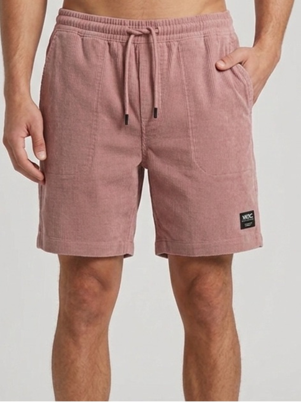 NWOT Wesc Men's Dusty Rose Soft Summer Weight “Marty Corduroy” Drawstring Shorts